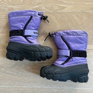 Sorel Children's Flurry Paisley Purple Black Snow Rain Winter Boots